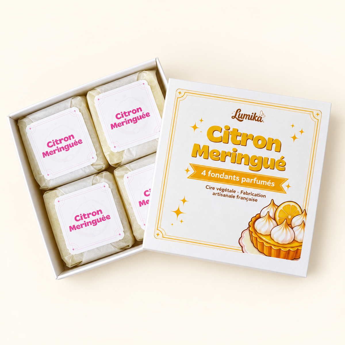 Citron Meringué — Boîte de 4 cubes parfumés