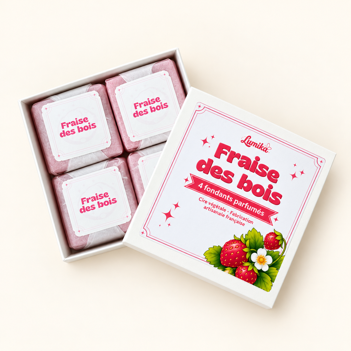Fraise des Bois — Boîte de 4 cubes parfumés