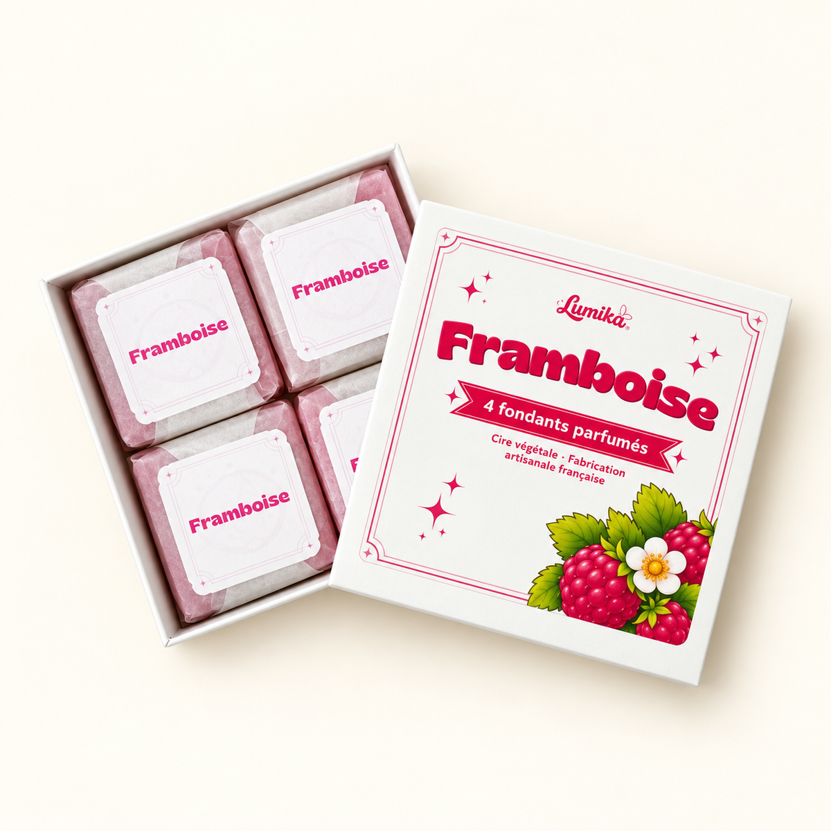 Framboise — Boîte de 4 cubes parfumés